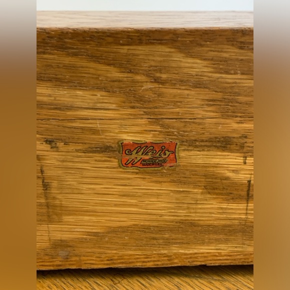 Antique Weis Monroe Michigan Fingerjointed Hinge Lidded Wooden Box - Picture 5 of 16